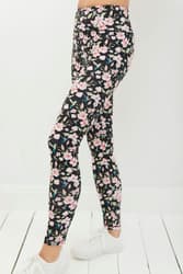 Långa leggings med hög midja - Hummingbirds and Flowers XL
