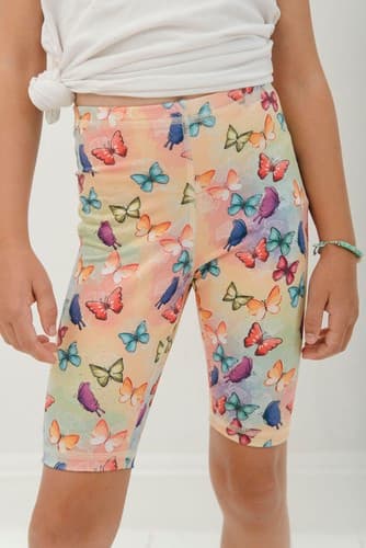 Korte børneleggings - Sommerfugle 128-134 cm