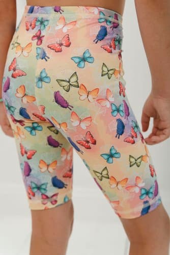 Korte børneleggings - Sommerfugle 128-134 cm