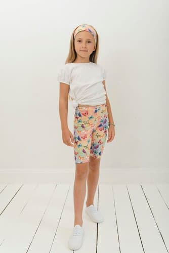 Korte børneleggings - Sommerfugle 128-134 cm