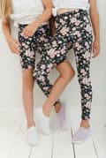 Miniatyrbillede 5 af 9: Børns korte leggings - kolibrier og blomster 86-92 cm