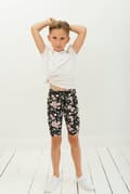 Miniatyrbillede 2 af 9: Børns korte leggings - kolibrier og blomster 86-92 cm