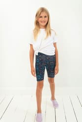 Korta barnleggings - Neon Splash 104-110 cm