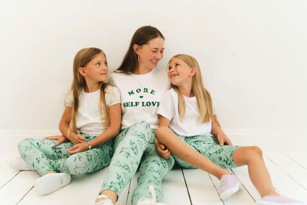 Korta barnleggings - Green Mint 116-122 cm