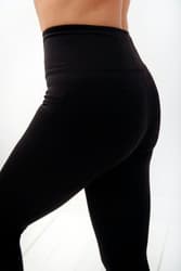 Korkeavyötäröiset pitkät leggingsit - musta XS