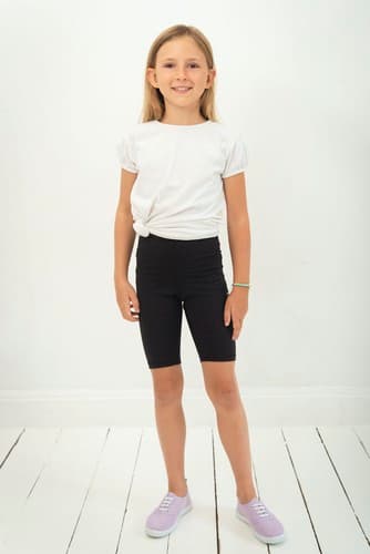 Lyhyet lasten leggingsit - mustat 128-134 cm