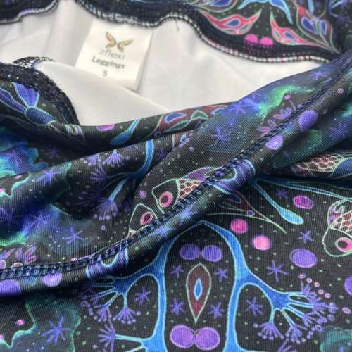 Korte leggings med høj talje - Neon Splash M