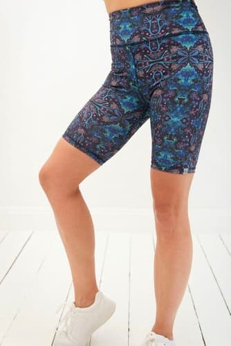Korte leggings med høj talje - Neon Splash M