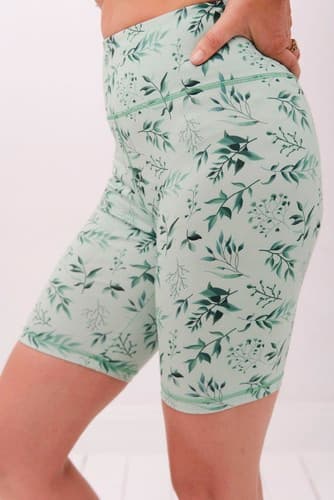 Korte leggings med høj talje - Green-Mint XL
