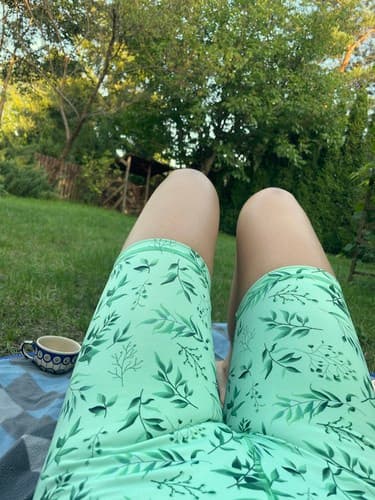 Korte leggings med høj talje - Green-Mint XL