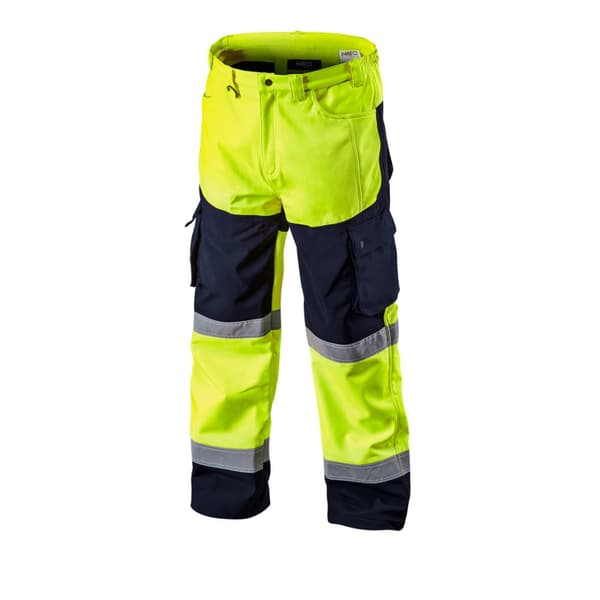 Softshell-advarsels-arbejdsbukser, gule, str. M