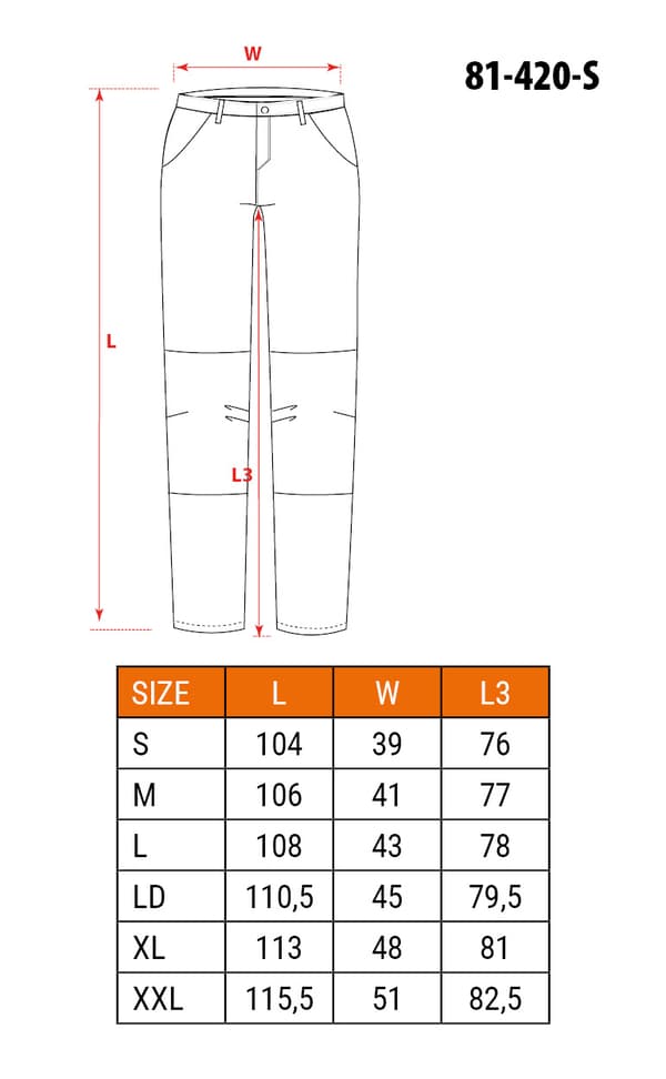 BASIC arbetsbyxa, stl S/48