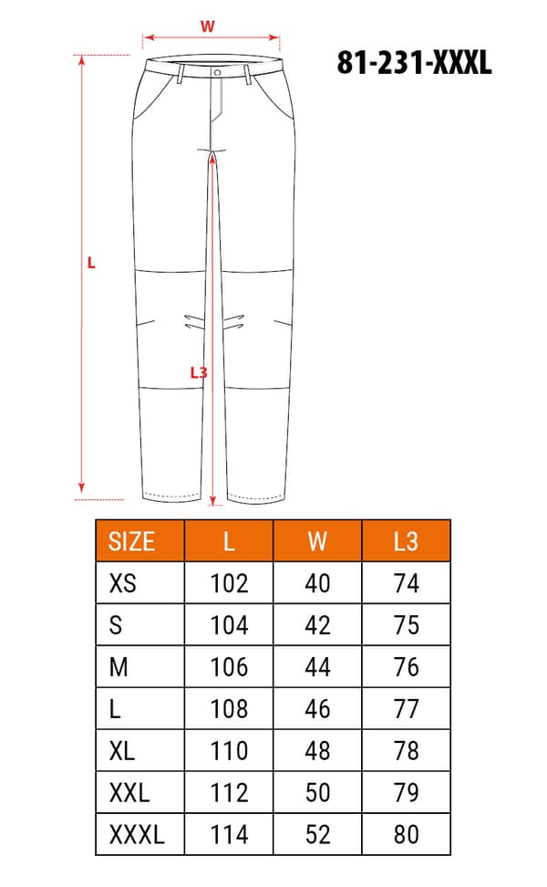 PREMIUM arbejdsbukser, 4-vejs stretch, størrelse XXXL