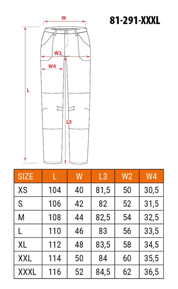 OUTDOOR arbejdsbukser, 4-vejs stretch, sennep, str. XXXL
