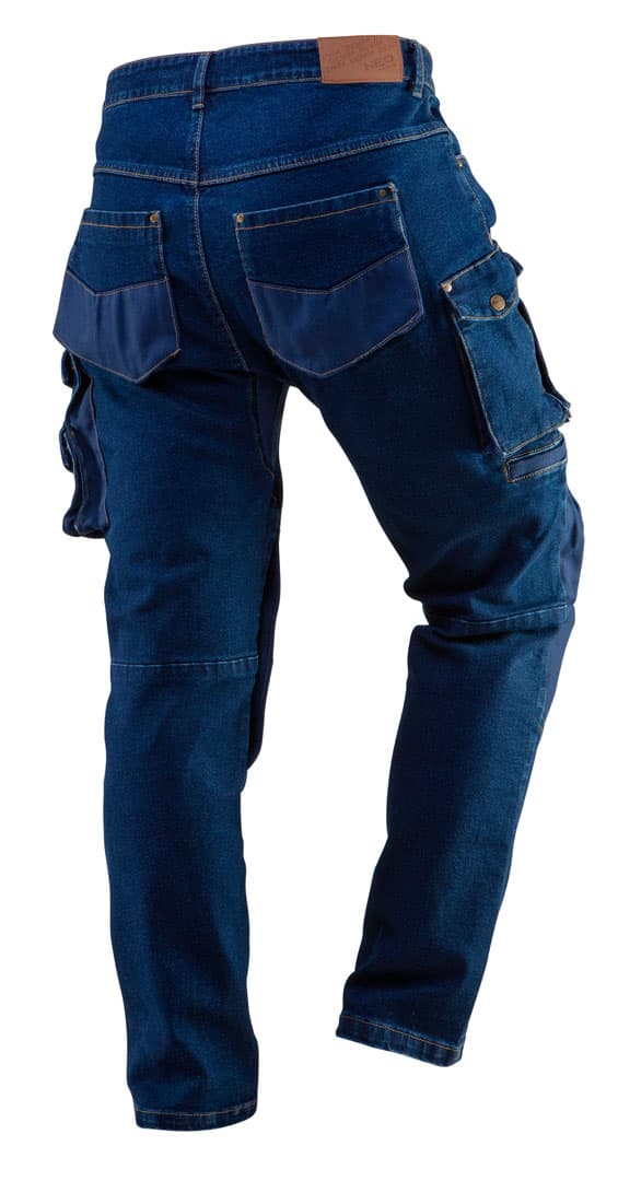 DENIM arbejdsbukser, forstærkede knæ, str. XXXL