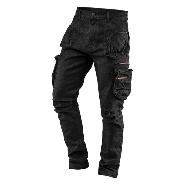 DENIM 5-lommers arbejdsbukser, sorte, str. S