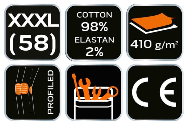 DENIM 5-lommers arbejdsbuks, sort, str. XXXL