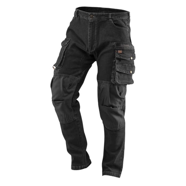 DENIM arbejdsbukser, sorte, str. L