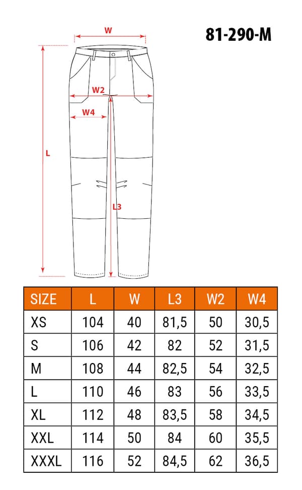 PREMIUM arbejdsbukser, 4-vejs stretch, sorte, str. M