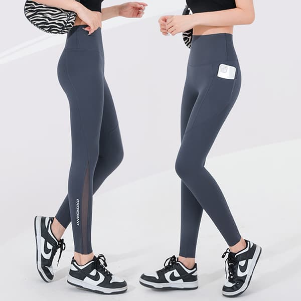 INF Sömlösa yogaleggings med fickor för kvinnor - Hög midja träningstights