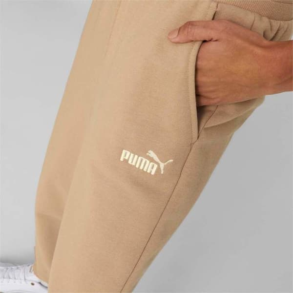 Pantalon - Puma - Ess Broderi Hög midja - Beige - Kvinna - Hög midja