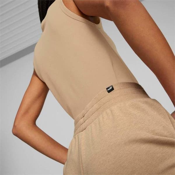 Pantalon - Puma - Ess Broderi Hög midja - Beige - Kvinna - Hög midja
