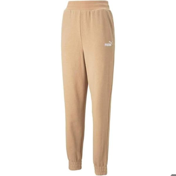 Pantalon - Puma - Ess Broderi Hög midja - Beige - Kvinna - Hög midja