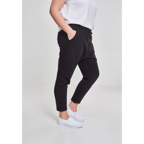 Byxor dam stora storlekar - Urban Classic - Terry - Svart - Loose fit - 7/8-dels