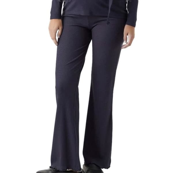 Legging Marine Kvinna Mamalicious Flare - Blå - Hög midja - Elastisk midja - Lätt passform