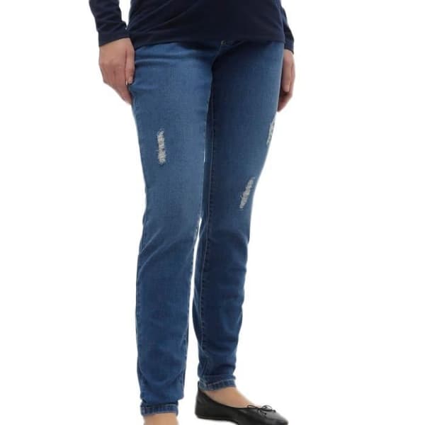 Jean Bleu Femme Vero Moda Maternity Bumpband - Skinny - Standard storlek