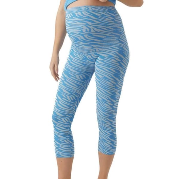 Legging Dam Mamalicious Nava - Blå - Hög midja - Tryckta mönster - 3/4-längd