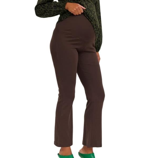 Mamalicious Mila Bruna Byxor Dam - Hög Midja - 100% Bomull