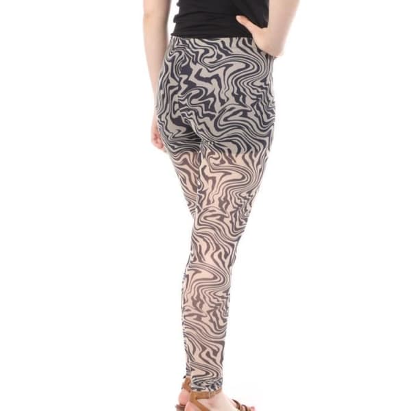 Leggings - Vero Moda - Lia - Svart/Crème - Mönstrad - Transparent - Dam