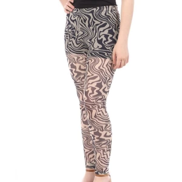 Leggings - Vero Moda - Lia - Svart/Crème - Mönstrad - Transparent - Dam
