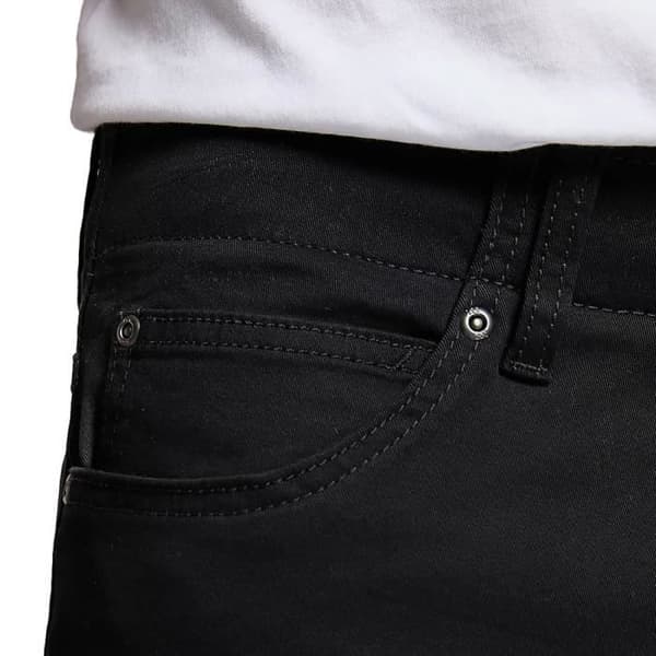 Svarta raka jeans för män Lee - Rak skärning - 5 fickor - Bomull
