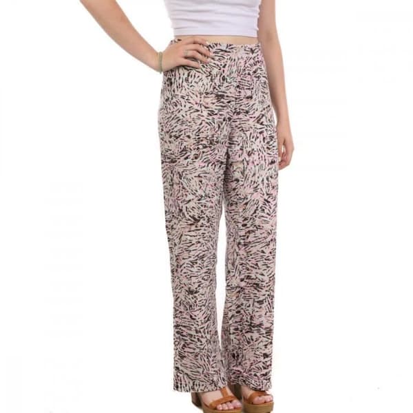 Vero Moda Easy Byxor för Kvinna - Rosa/Turkos - Elastisk midja - Tryckta mönster - 100% viskos