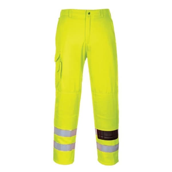 Byxor med hög synlighet - PORTWEST - Knäskydd i stridspolycotton - Gul - EN ISO 20471 standard