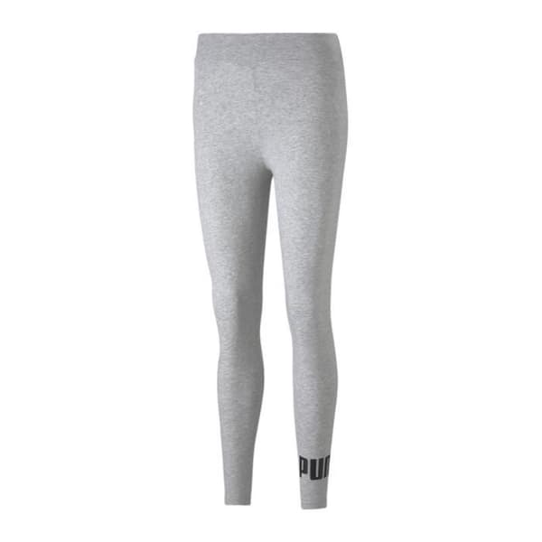 Legging Dam - PUMA - Ess Logo - Ljus Grå - Elastisk Midja - Tight Passform
