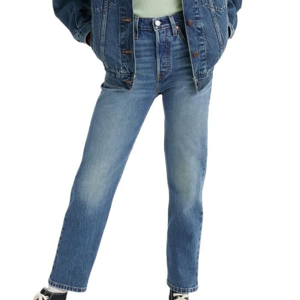 Blue Cropped Jeans för damer Levi's 501 Orignal