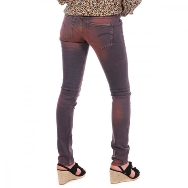 Röda tvättade skinny jeans för kvinnor - G STAR - 3301 - Låg midja - 5 fickor - Tvättad effekt
