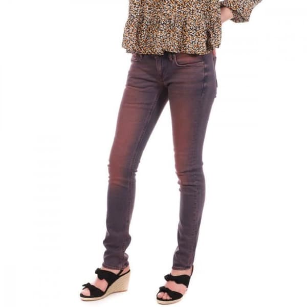 Röda tvättade skinny jeans för kvinnor - G STAR - 3301 - Låg midja - 5 fickor - Tvättad effekt