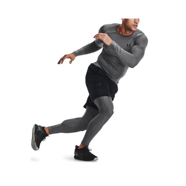 Kompressionsleggings - Under Armour - HG Armour - Mörkgrå/svart - Ultra-bekväm - Andningsbar