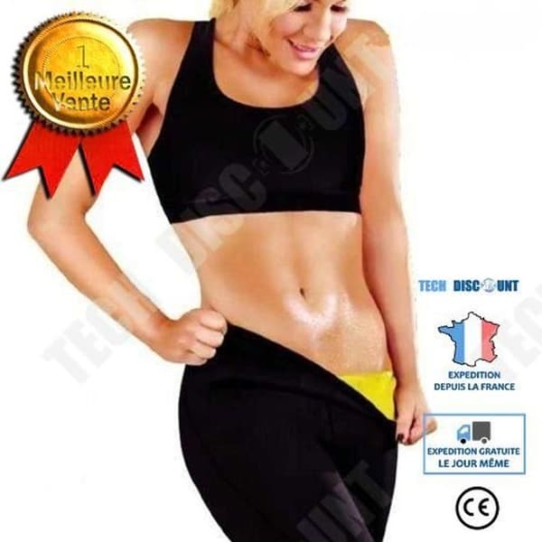 Träningsleggings, svettas/multilager sauna i svart neopren med gula detaljer / Bekväm och snygg / Träning, sport, yoga