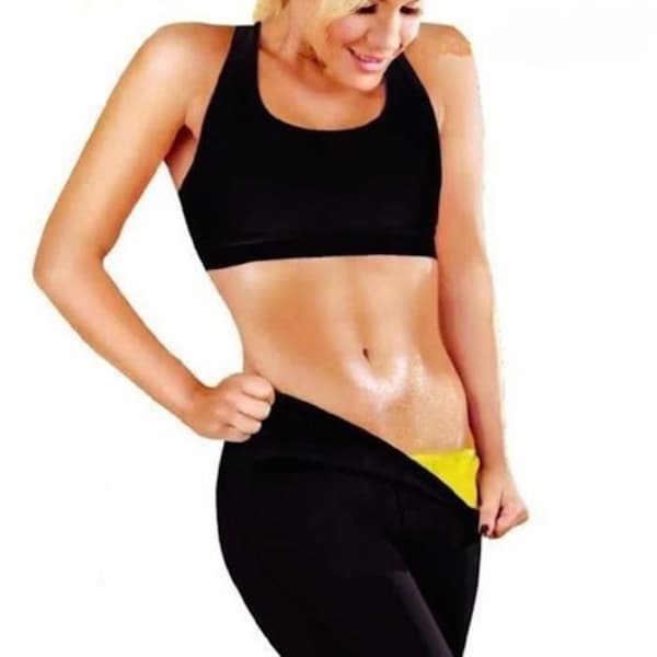 Corsair Sport Leggings - Slimming - Svart Gul Neopren - Storlek S - Bastueffekt - Dam