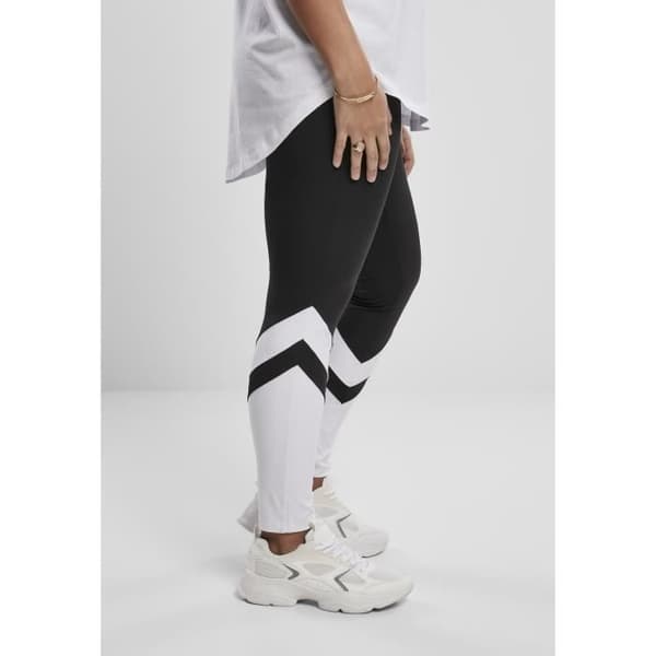 Damleggings - Urban Classics - Arrow High Waist - Svart/Vit - Stora storlekar