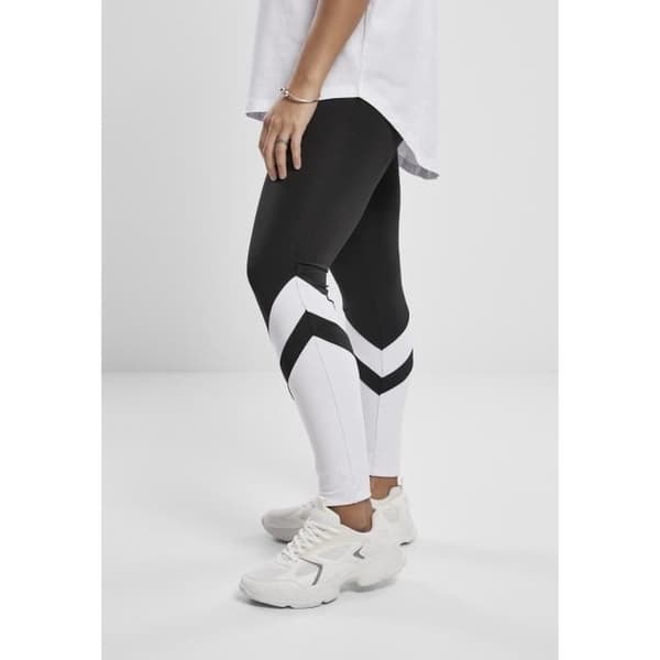 Damleggings - Urban Classics - Arrow High Waist - Svart/Vit - Stora storlekar