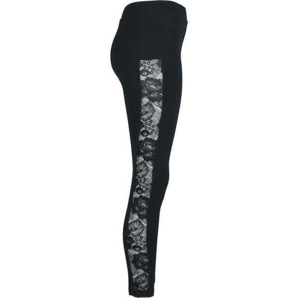 Urban Classics Leggings för kvinnor - Spetsband - Svart