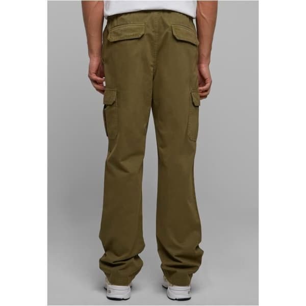 Cargo byxor - Urban Classics - Olivgrön - 100% bomull - Elastisk midja - Cargo fickor