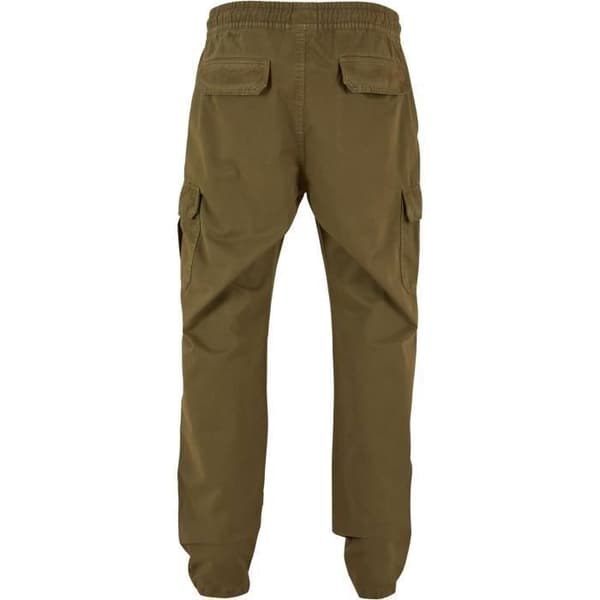 Cargo byxor - Urban Classics - Olivgrön - 100% bomull - Elastisk midja - Cargo fickor