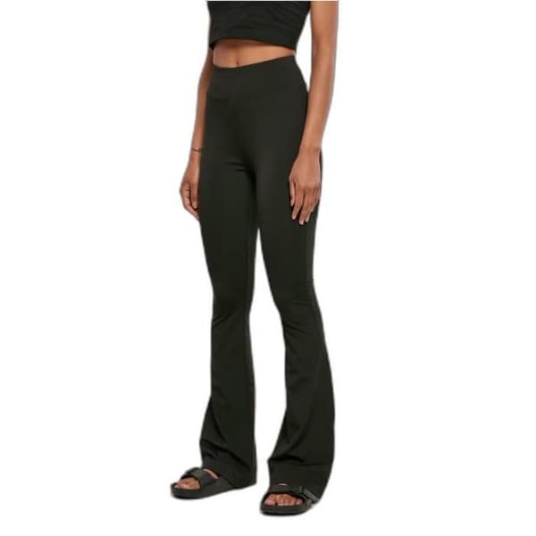 Urban Classics Recycled GT Women's High Waist Flare Leggings - svart - 4XL